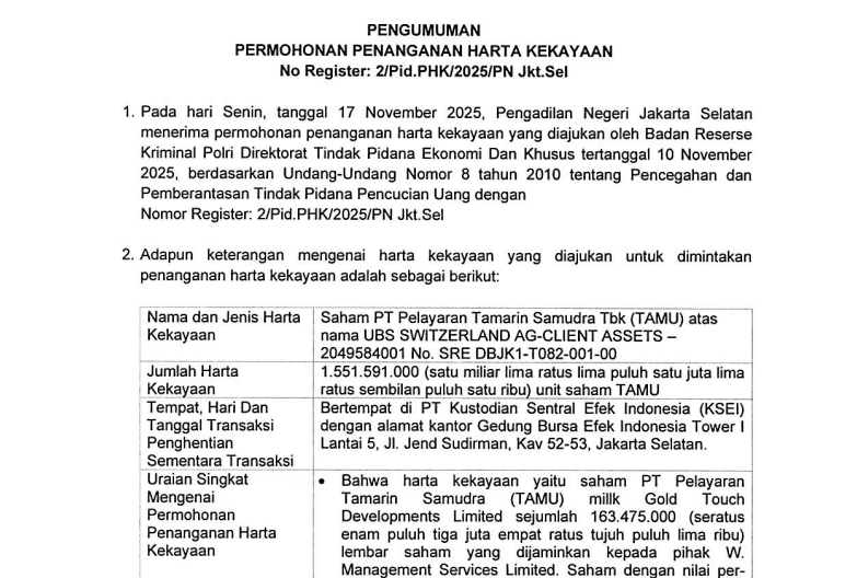 Pengumuman Harta Kekayaan