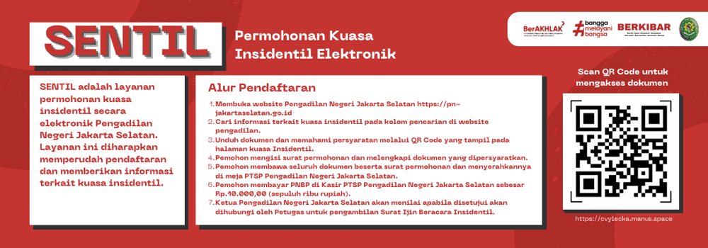 Layanan SENTIL PN Jakarta Selatan